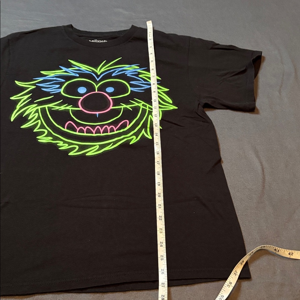 Disney Muppets Animal Neon Face Graphic Tee Black Size Large - Picture 5 of 7